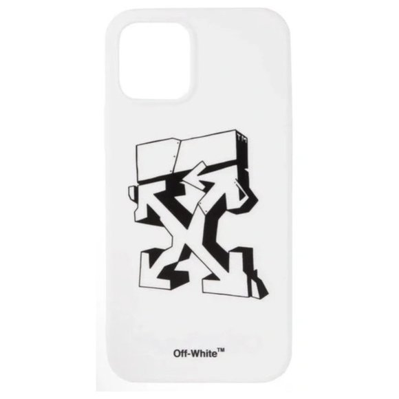 NIB $200 AUTHENTIC OFF WHITE ARROW GRAFFITI IPHONE 12 / 12 PRO MAX PHONE CASE - Picture 1 of 3